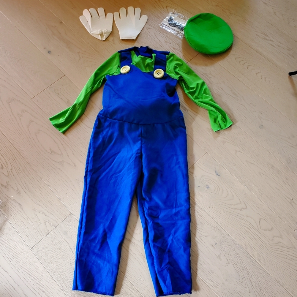 Luigi Costume Super Mario Brothers M (7-8)